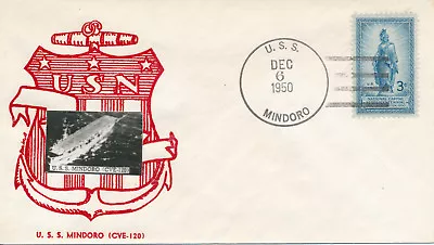 Military Naval Event Cover Uss Mindoro Cve-120 1950 U.s.n. W/ Anchor Red • $3.50