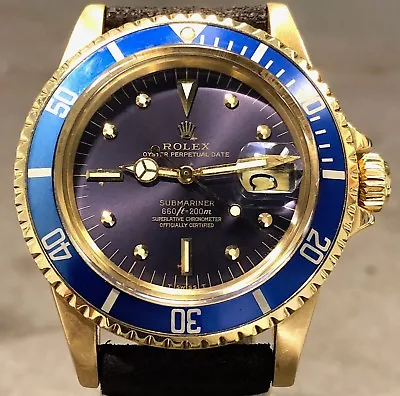 Vintage Rolex Submariner 1680 18k Yellow Gold Amazing Original Tropical Dial • $68000