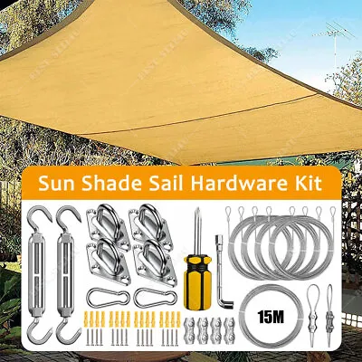 Stainless Fixing Fitting Kit Sun Shade Sail Garden Patio Sunscreen Awning Canopy • £8.39