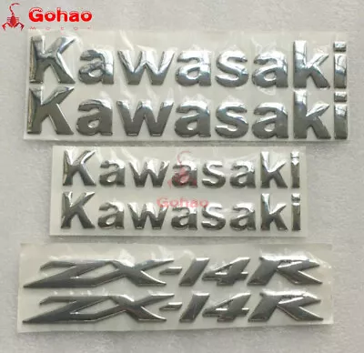 3 Pair Silver ZX14R Fender Tail Tank Fairing Emblem Badge Decal For Ninja ZX-14R • $14.39