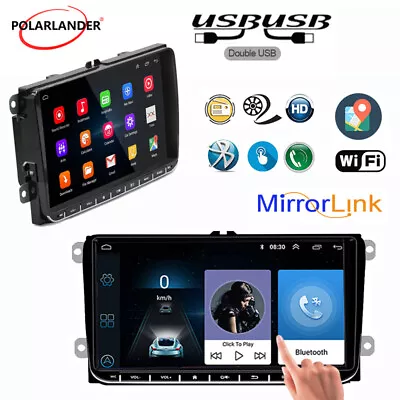 $84.15 • Buy For VW B6 B7 MK5 MK6 Golf Passat 9  2 DIN Android Car Radio GPS Stereo Nav WiFi