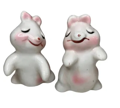 Vintage Van Tellingen Bunny Hug Hugging Salt And Pepper Shakers White • $9.95