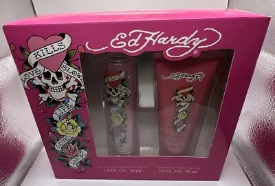 Ed Hardy Love Kills Slowly Perfume Gift Set Two Piece 1.0 Fl Oz Eau De Parfum • $29.99