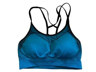 C9 By Champion Strappy Sports Bra Aqua Blue With Removable Pads Women's Small S • $11.99