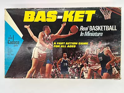Vintage Cadaco Game Bas-Ket Basketball Board Game 1969 Made USA #165 • $24.99