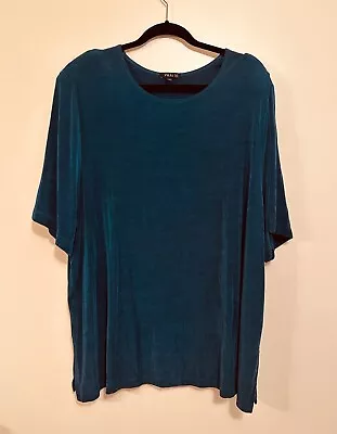 Vikki Vi Classic Stretchy Blouse Shirt Top Tunic Womens Plus 3X Short Sleeve USA • $29.74