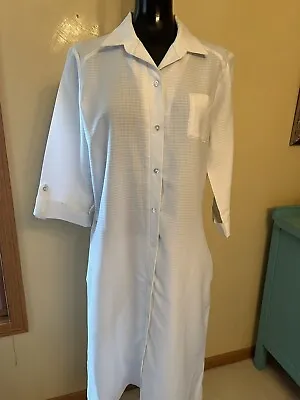 Vintage Barco White 3/4 Sleeve Nurse Dress Uniform Polyester - Medium/Large ? • $49.99