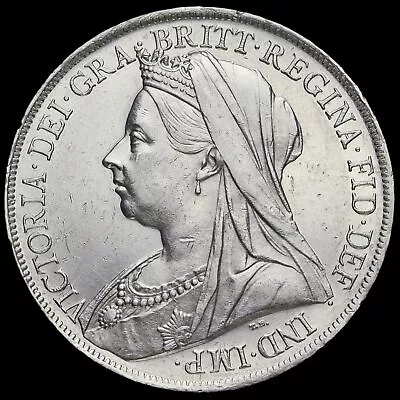 1900 Queen Victoria Veiled Head LXIII Silver Crown Scarce G/EF • $217.59