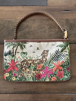 Vintage Jungle Tropical Leopard Print Small Handbag/clutch • $18