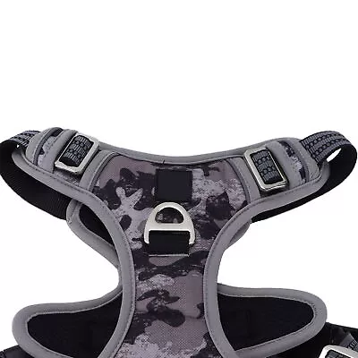 Camouflage Gray S Pet Chest Harness Adjustable Reflective No Pull Dog Sports Bgs • £6.71