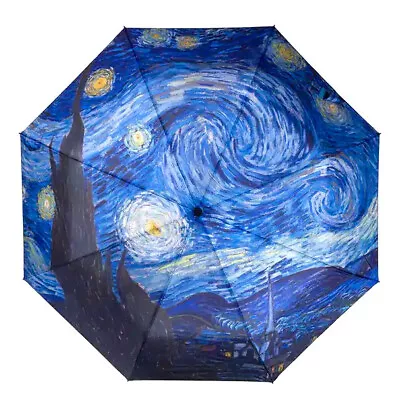 Auto Open Folding Umbrella Vincent Van Gogh Starry Night • $25.74