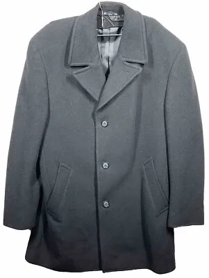 Jacob Siegel Company Nordstrom Black Cashmere & Wool Pea Coat 40R • $89.98