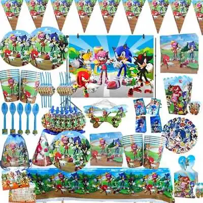 $5.48 • Buy 61pc Sonic The Hedgehog Themed Birthday Party Supplies Tableware Decoration
