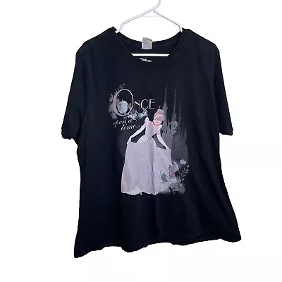 Disney Cinderella T-Shirt Women's 3X Once Upon A Time Black Short Sleeve • $6.39