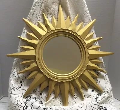 Vintage Starburst Sunburst Round Mirror Gold Luxe In Resin Mid Century Style • $49.90