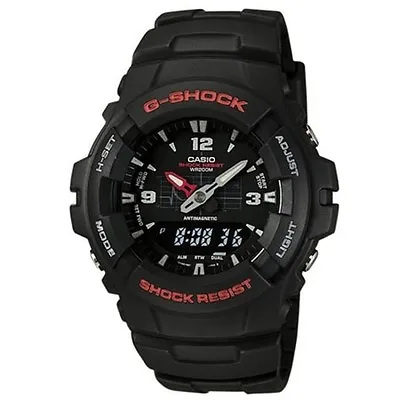 Casio G100-1BV  G-Shock 200 Meter WR Black Resin Watch  Analog/Digital  Alarm • $65.50