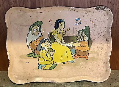 Vintage Disney Snow White & 7 Dwarfs Tin Tray • $24