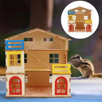  Hamster House Wooden Guinea Pig Castle Hideout Small Pet Hut • $15.18