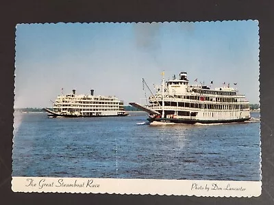 VTG Postcard The Great Steamboat Race Of 1979 Delta Queen & Mississippi Queen • $3.99