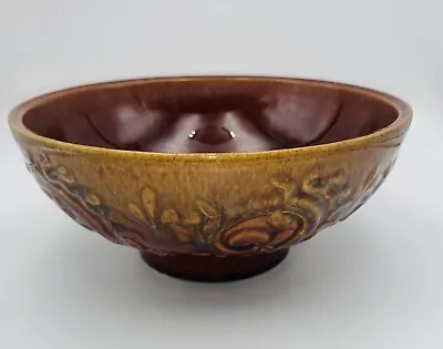 Haeger Pottery USA Brown Bowl Gold Green  #102 MCM 8” Macomb IL As Is Cracked • $15