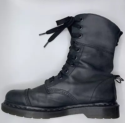 Doc Marten Aimilta Triumph Fold Over Black Leather Combat Boots Sz 9M Women • $74.99