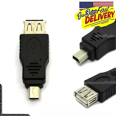 USB A Female To Mini USB Male 5 Pin Cable Adapter New Extension E36 • $5.99