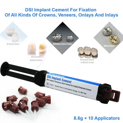 DSI Dental Resin Cement Automix Self Adhesive Crowns Bridges Implants 8.6 G Tips • $49.99