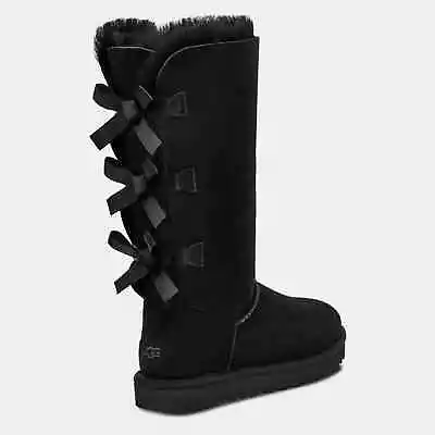 UGG Bailey Bow Tall II Boot In Black Size 6 • £47.50