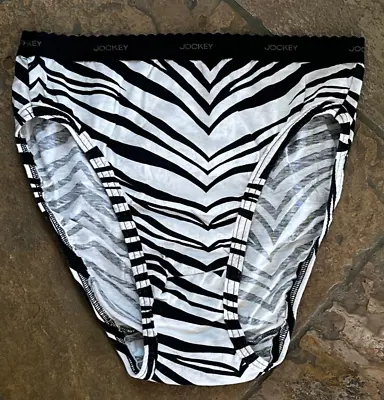 224 JOCKEY Small ZEBRA Striped Hi Cut Leg Sign Waist Brief Panty NWOT Vintage • $26.09