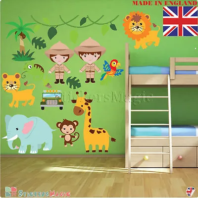 £39.99 • Buy Nursery Wall Art Stickers Safari Animals Jungle Nursery Decal Kids Childrens