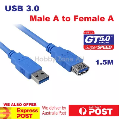 $6.48 • Buy USB 3.0 Super Speed Data Extension Cable 1.5m A Male To A Female AM-AF