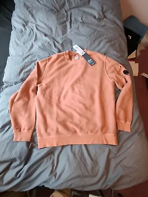CP Company Crew Neck Orange Arm Lens  Brushed Diagonal Fleece Sweatshirt 2XL  • £130
