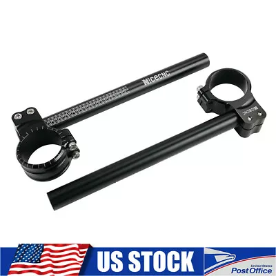 $48.75 • Buy 50mm 7°Clip-ons Handlebars 7/8  For Yamaha YZF-R6 YZF-R1 YZF-R6S FZ1 FZ6 YZF750R