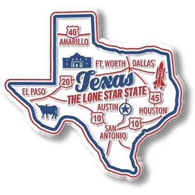 Texas Premium State Magnet By Classic Magnets 2.8  X 2.6  • $6.99