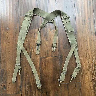 US WW2 M1945 Pack Khaki Atlas Vintage 1942 Original WWII M1936 Belt Suspenders • $60