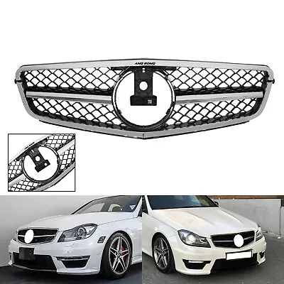 AMG Style Chrome Front Radiator Grille Grill For Mercedes C Class C204 W204 S204 • £47.98