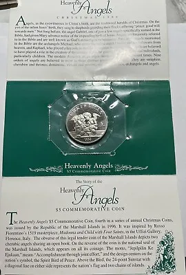 1996 $5 Heavenly Angels Christmas Commemorative Coin - Marshall Islands - KM#353 • $9.99