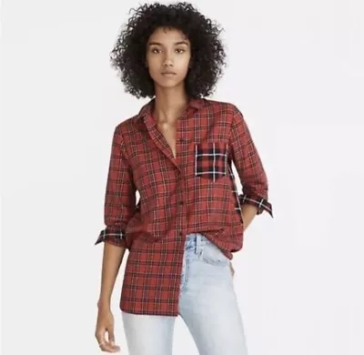 Madewell Button Up Red Duo Tone Plaid Shirt • $18