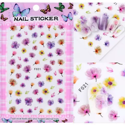 3D Nail Art Sticker Water Color Ink Flower Floral Decal Manicure Peel Stick NS3 • $2.79
