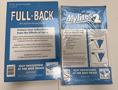 E Gerber Standard 42pt Full-Back Backing Boards & Mylites 2 - 50 Ea Mylar • $54.99