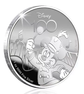 MICKEY MOUSE Disney 100 Magical Years 1 Oz Silver Coin 5$ Samoa 2023 In Card • $115