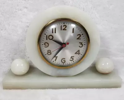 1930s Art Deco Onyx Or Marble Clock Retro Mid Century Modern Electric • $85