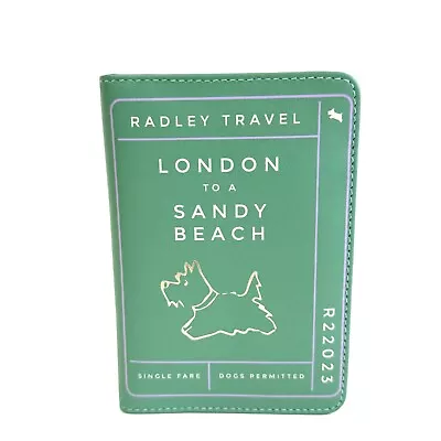 Radley Travel Green Leather Passport Cover Holder - New With Tag - RRP £49 • £29.50