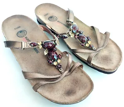 $26.99 • Buy Euro Wellness Womens Size 10 Pewter Casual Walking Slides Flip Flop Sandals