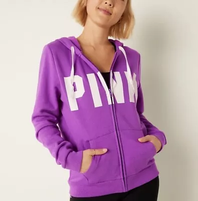 PINK Victoria Secret Hoodie Jacket M Everyday Lounge Perfect Full Zip • $29.99