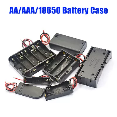 Battery Holder Batteries Box Case Storage With Wire 1/2/3/4/5/6/8 X AA/AAA/CR203 • £3.64