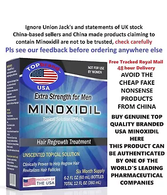 Minoxidil 5% Genuine US Top Quality 6 Month Supply Sealed Box Exp 05/25 UK Stock • £47.99