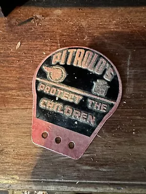 $32 • Buy 1950s Antique Pontiac License Plate Topper VTG Chevy Cadillac Smaltz Garsge Sign