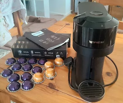 Nespresso Vertuo Next Coffee Machine Black With 55 Coffee Pods • £50