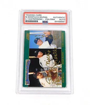 1992 Score Franchise Mantle Musial Yastremski 3 PSA/DNA On Card Autos 280/500 • $1999.99